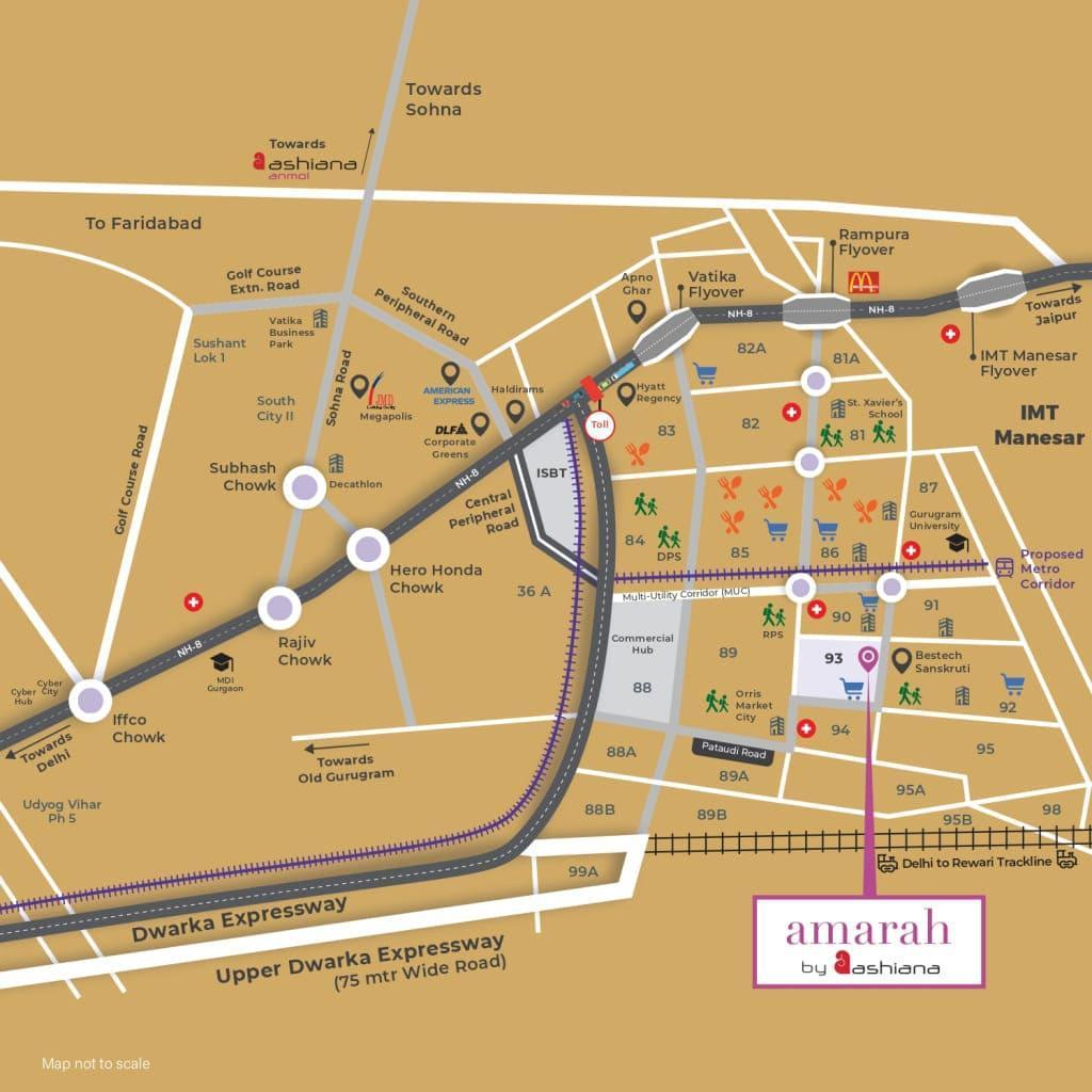 Ashiana-Amarah-Sector-93-Location-Plan