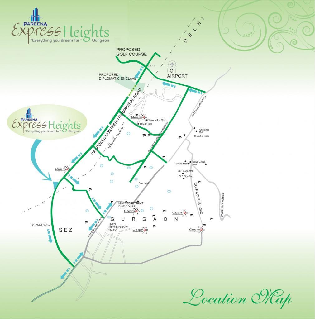 Pareena-Express-Heights-Sector-99-Gurgaon-Location-Map