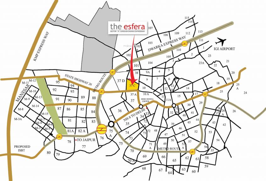 Imperia-Esfera-Gurgaon-Location-Map