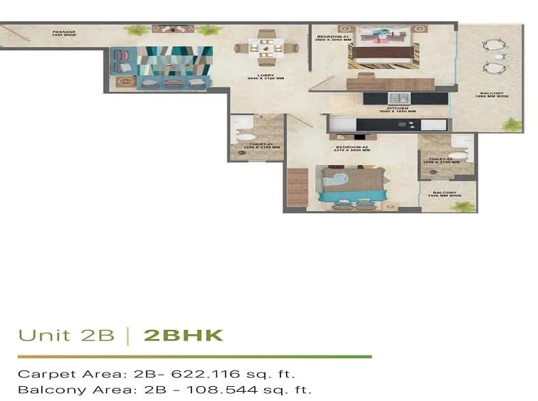 MRG-Primark-90-Floor-Plan-2BHK